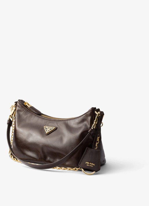 Prada Mini schoudertas van kalfsleer - voorkant 3 donkerbruin