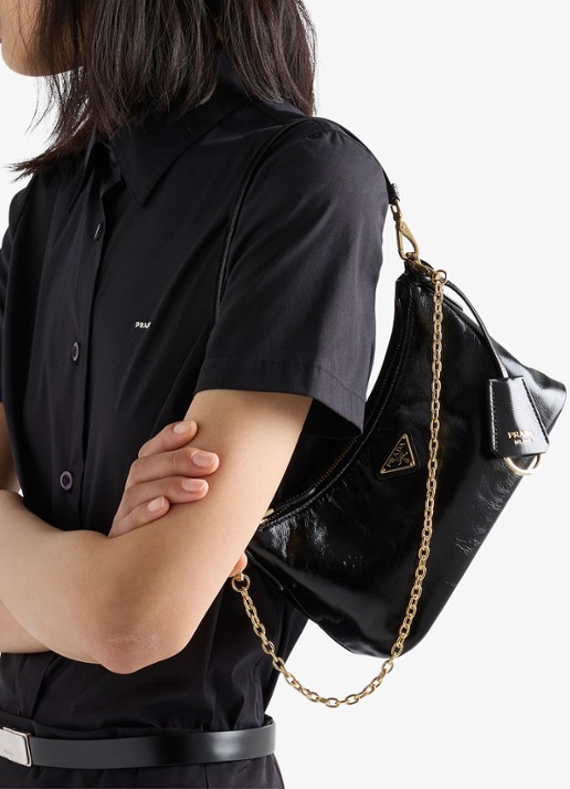 Prada Mini schoudertas van kalfsleer - voorkant 6 zwart