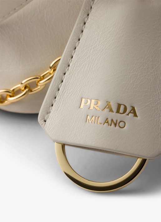 Prada Mini schoudertas van kalfsleer - detail 2 wit