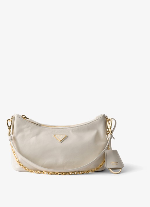 Prada Mini schoudertas van kalfsleer - voorkant 5 wit