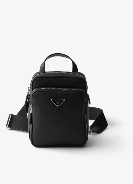 Prada Mini schoudertas van kalfsleer - voorkant zwart