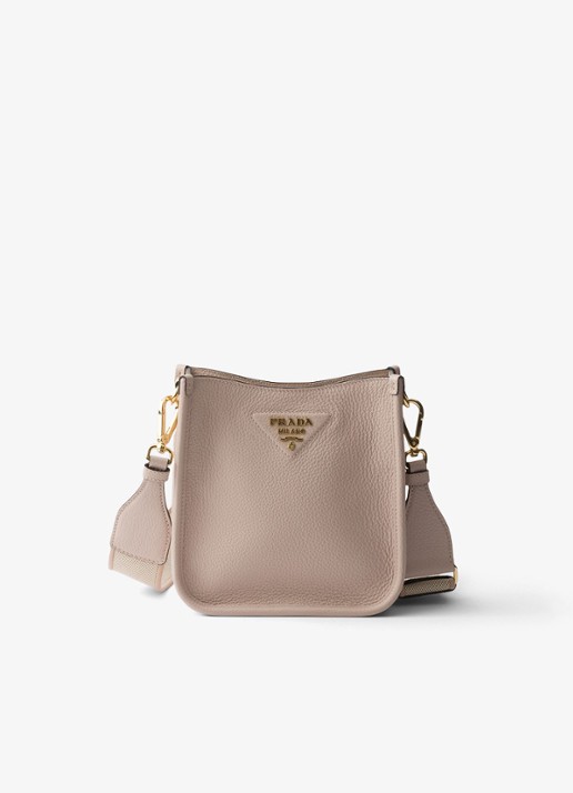 Prada Mini schoudertas van leer - voorkant 6 taupe