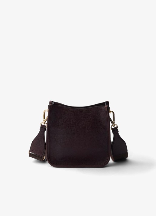 Prada Mini schoudertas van leer - achterkant 3 donkerbruin