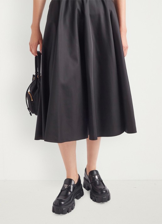 Prada Monolith loafer van leer met plateauzool - voorkant 7 zwart