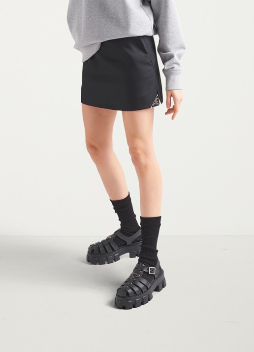 Prada Monolith sandaal van rubber met logo - achterkant 3 zwart