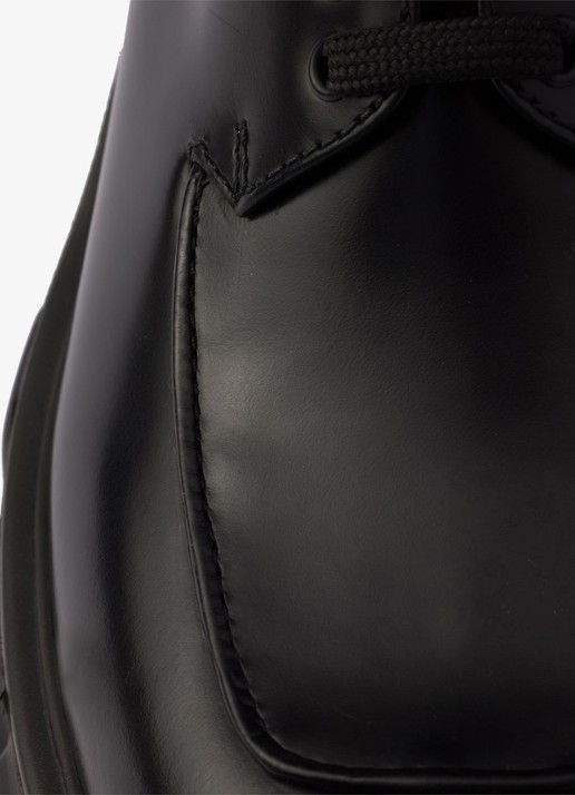 Prada Monolith veterschoen van leer met plateauzool - detail 5 zwart