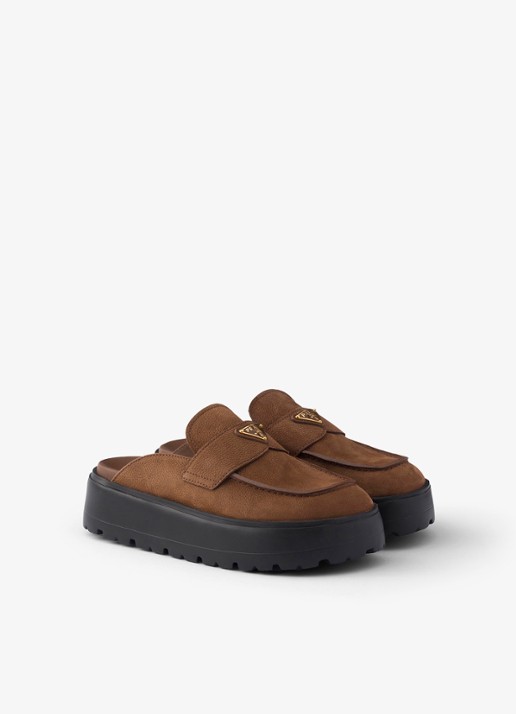 Prada Muiltje van nubuck - voorkant 5 bruin