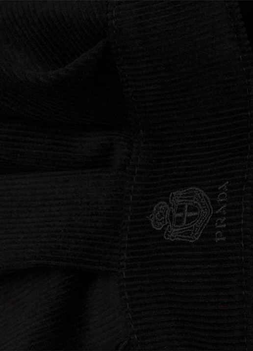 Prada Muts van corduroy met logoborduring - detail 3 zwart