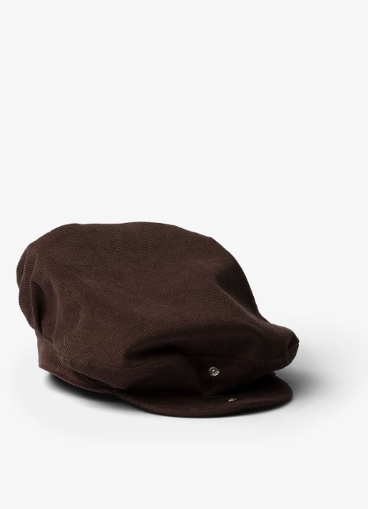 Prada Muts van corduroy met logoborduring - voorkant 2 bruin
