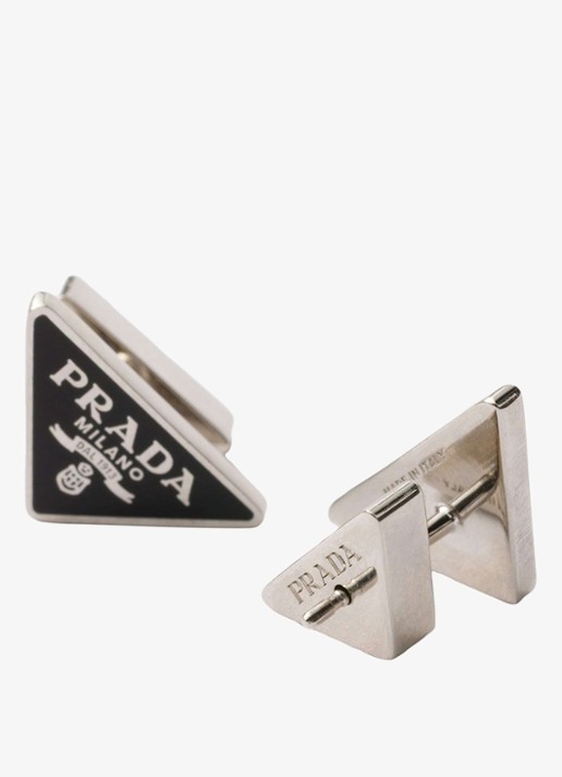 Prada Oorsteker met logo - detail 3 zilver