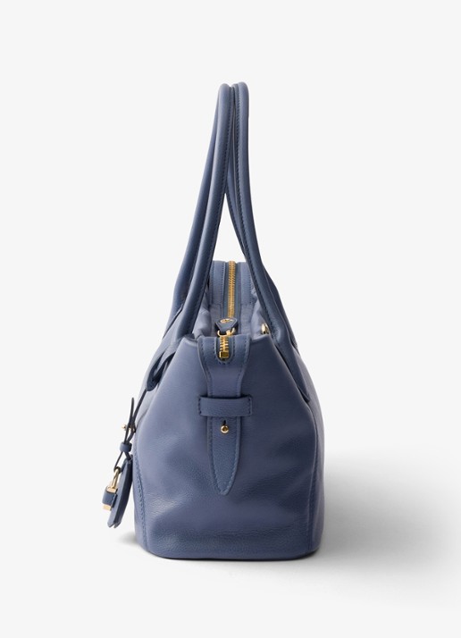 Prada Ouvert Large schoudertas van kalfsleer - detail blauw