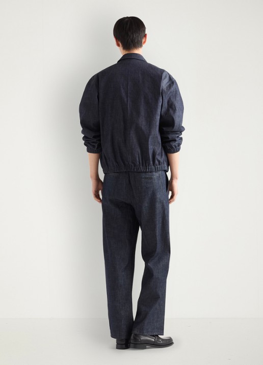 Prada Overshirt van chambray met steekzakken - achterkant indigo