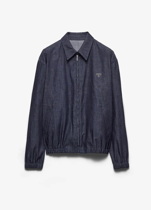 Prada Overshirt van chambray met steekzakken - voorkant 4 indigo