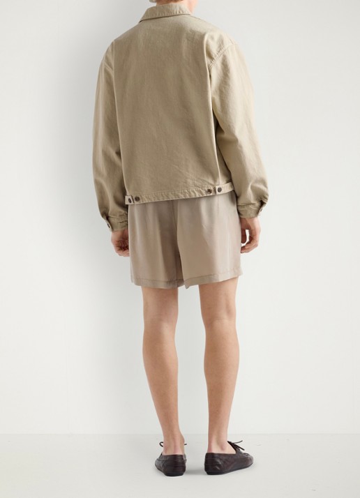 Prada Overshirt van denim met steekzakken - achterkant 6 beige
