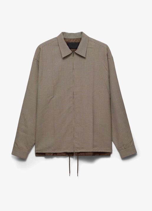 Prada Overshirt van scheerwol - voorkant 4 beige