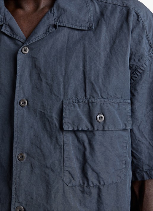 Prada Oversized fit overhemd in linnenblend - detail 5 blauw