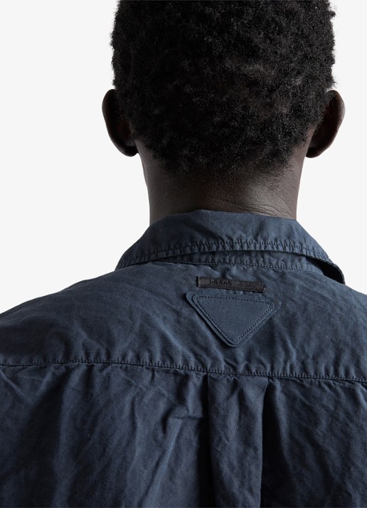 Prada Oversized fit overhemd in linnenblend - detail 6 blauw