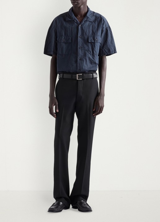 Prada Oversized fit overhemd in linnenblend - voorkant 3 blauw