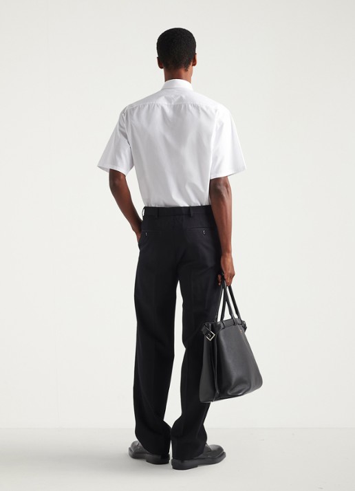 Prada Oversized fit overhemd met borstzak en logo - achterkant 5 wit