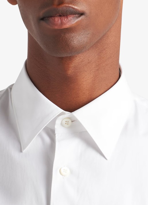 Prada Oversized fit overhemd met borstzak en logo - detail 4 wit