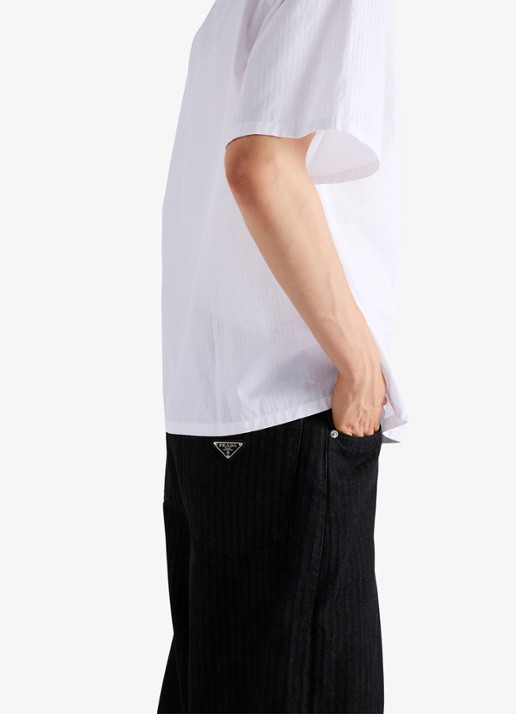 Prada Oversized fit overhemd met borstzak - detail 4 wit