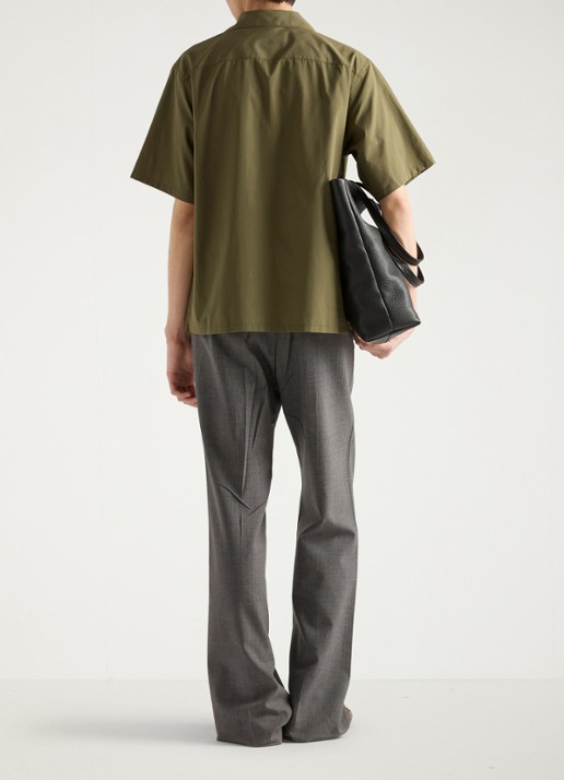 Prada Oversized fit overhemd met borstzak - achterkant legergroen