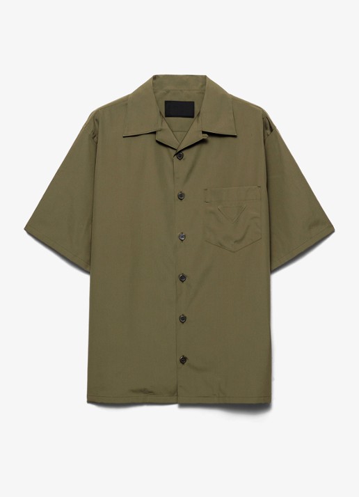Prada Oversized fit overhemd met borstzak - voorkant 2 legergroen