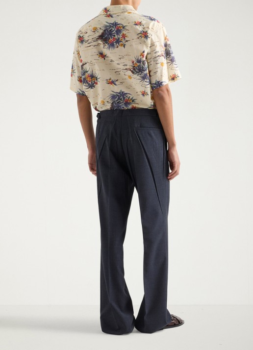 Prada Oversized fit overhemd met tropische print - achterkant creme