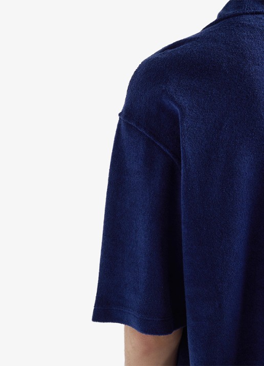 Prada Oversized fit overhemd van badstof - detail 4 blauw