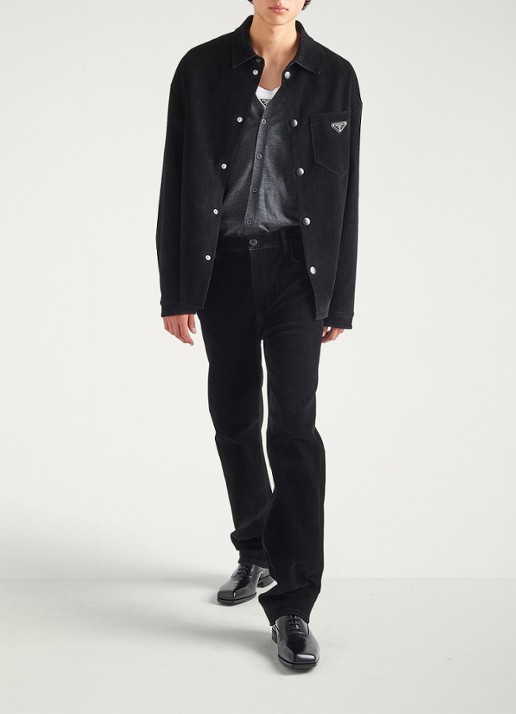 Prada Oversized fit overshirt met borstzak - detail 2 zwart