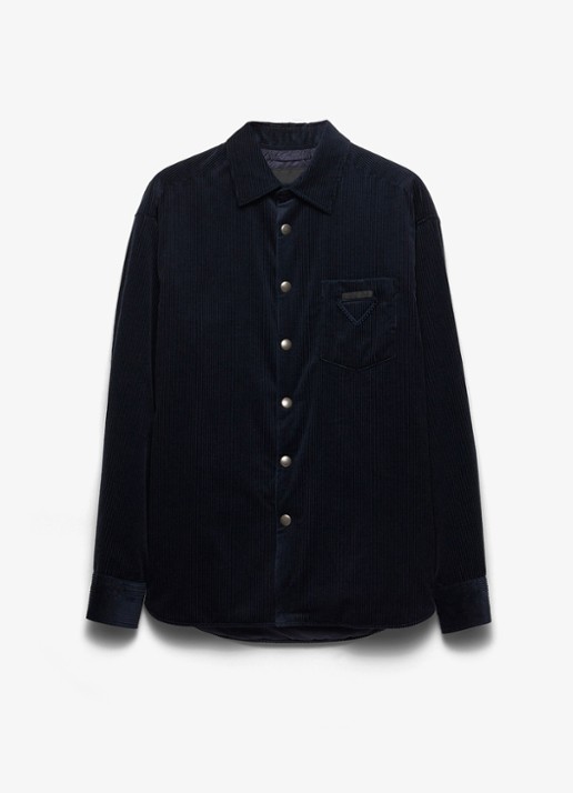 Prada Oversized fit overshirt van corduroy met borstzak