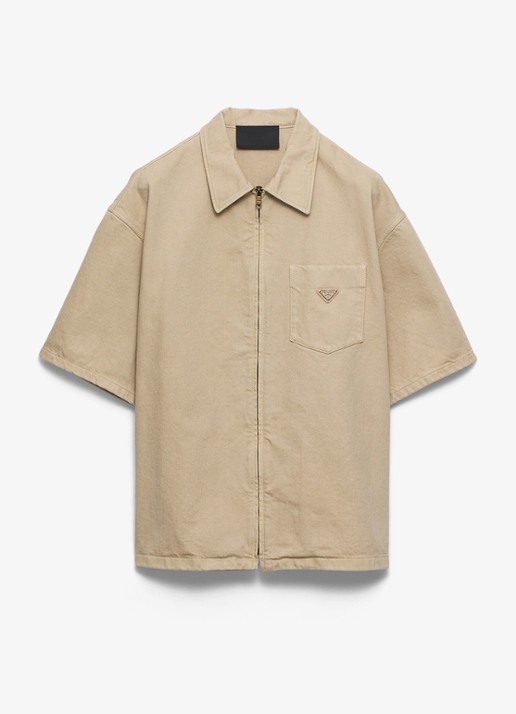 Prada Oversized fit overshirt van denim met borstzak