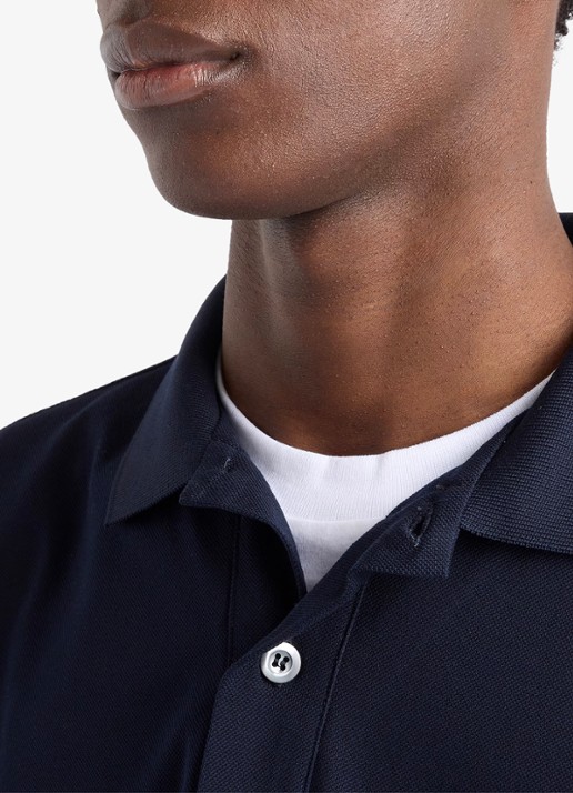 Prada Oversized fit polo met contrast - detail 5 donkerblauw