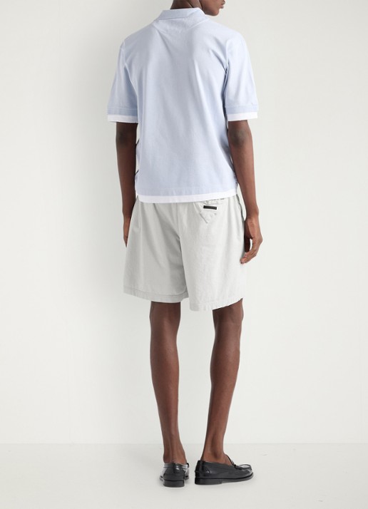 Prada Oversized fit polo met contrast - achterkant 5 lichtblauw