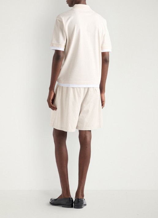 Prada Oversized fit polo met contrast - achterkant 3 beige