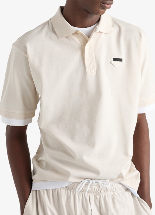 Prada Oversized fit polo met contrast