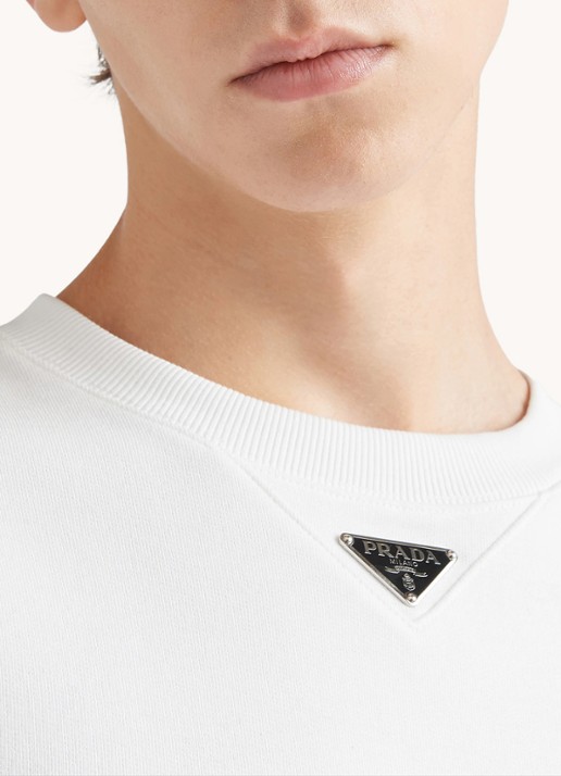Prada Oversized sweater met logo - detail 4 wit