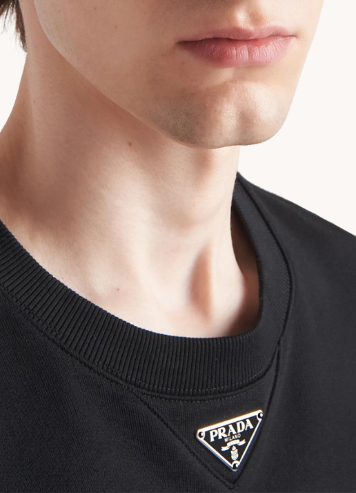 Prada Oversized sweater met logo - detail 5 zwart