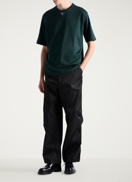 Prada Oversized T-shirt met logo - voorkant 4 donkergroen