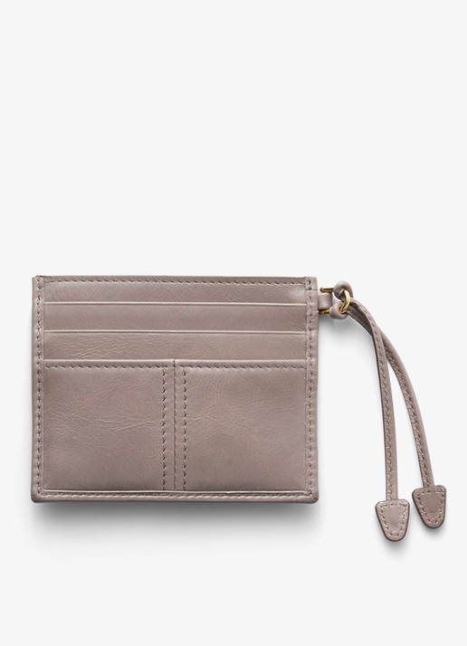 Prada Pasjeshouder van kalfsleer met logo - achterkant 3 taupe
