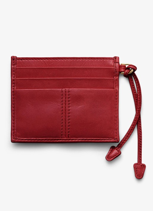 Prada Pasjeshouder van kalfsleer met logo - voorkant 2 rood