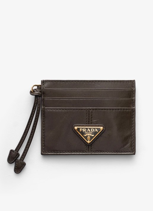 Prada Pasjeshouder van kalfsleer met logo