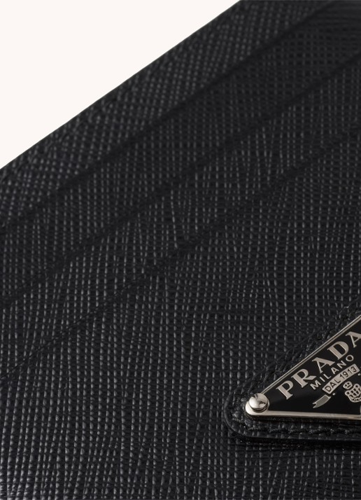 Prada Pasjeshouder van kalfsleer - detail 3 diepzwart