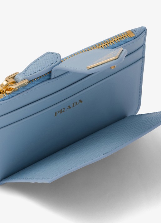Prada Pasjeshouder van kalfsleer - detail 4 lichtblauw