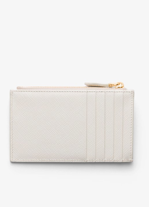 Prada Pasjeshouder van kalfsleer - voorkant 2 wit