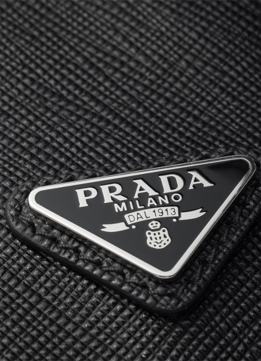 Prada Pasjeshouder van kalfsleer - detail 3 diepzwart