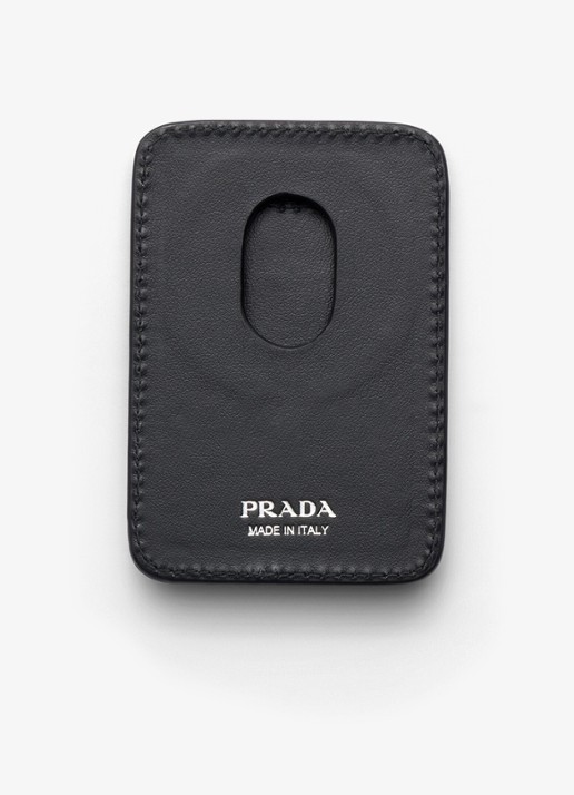 Prada Pasjeshouder van kalfsleer - voorkant 2 diepzwart