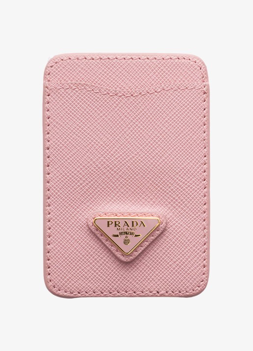 Prada Pasjeshouder van kalfsleer - voorkant 2 roze
