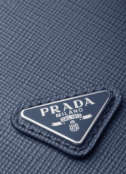 Prada Pasjeshouder van leer met logo voor MagSafe - detail 3 blauw