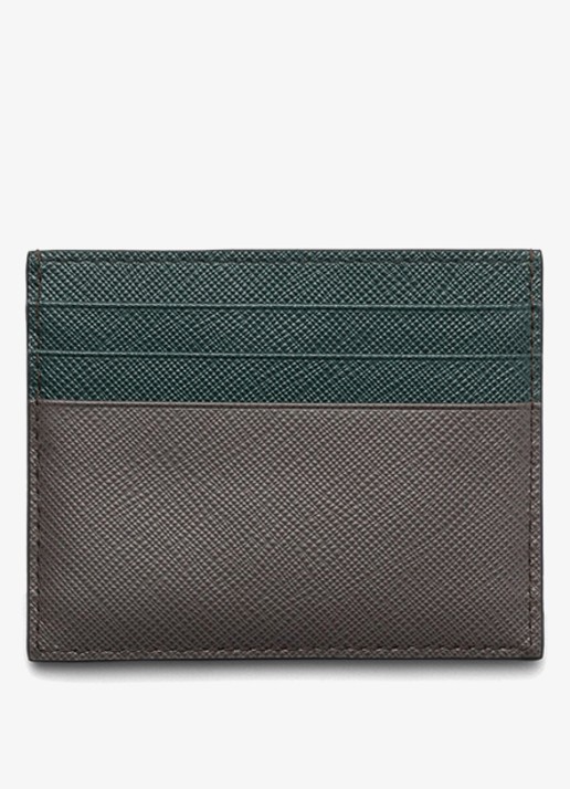 Prada Pasjeshouder van leer met logo - voorkant 3 grijs